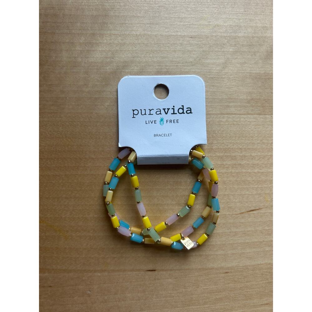 Pura Vida Neon Lights Stretch Bracelet 3 Pack NEW - Picture 3 of 4